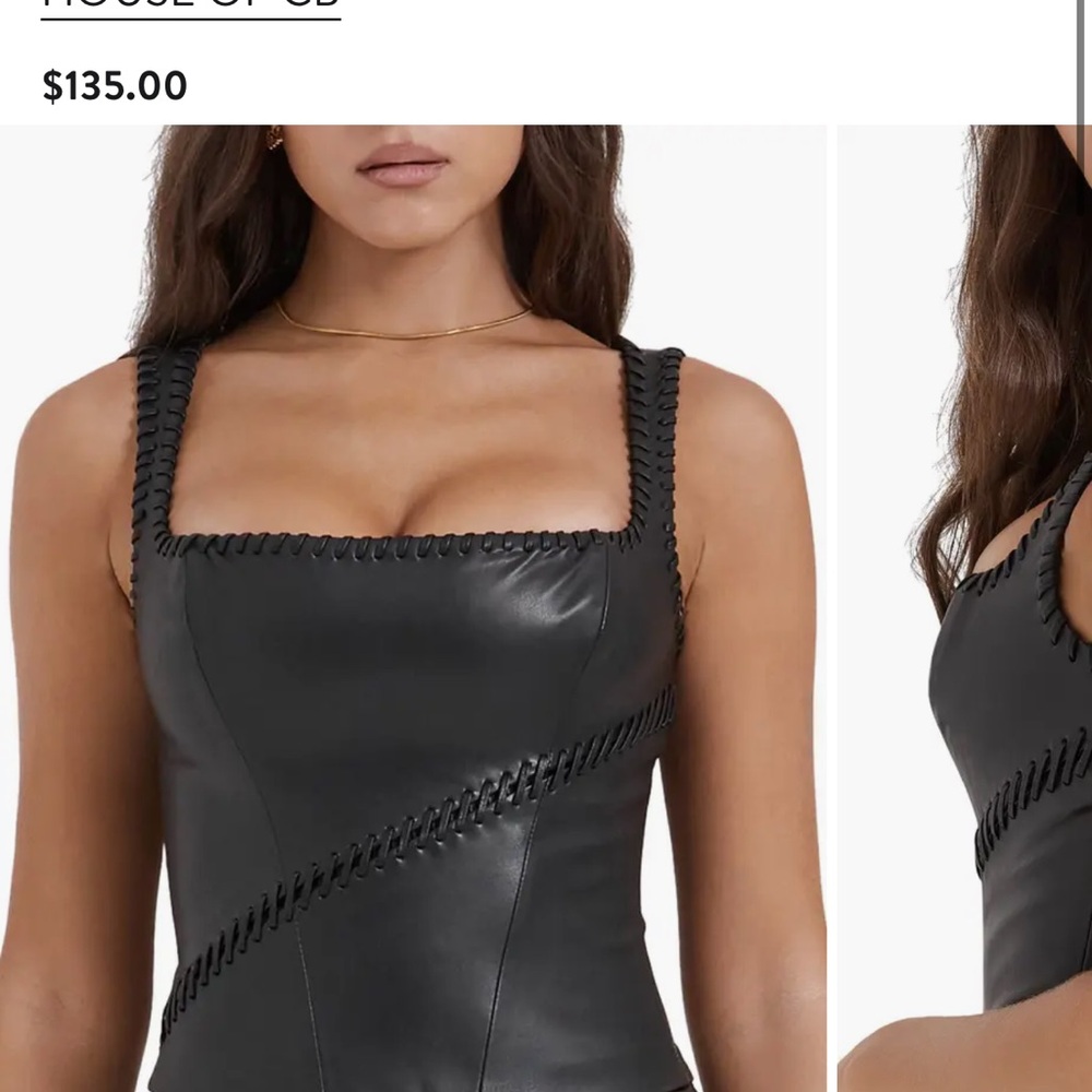 House of CB Black Leather Top